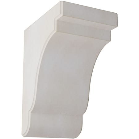 Ekena Millwork 5 1/4"W x 7 1/4"D x 9 1/2"H Bedford Wood Vintage Decor Bracket, Chalk Dust White BKTWD05X07X10BEWH